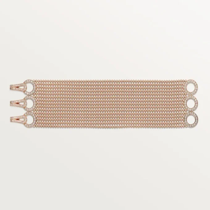 Agrafe Bracelet, Medium Model, Half-Paved Agrafe Bracelet, Medium Model, Half-Paved