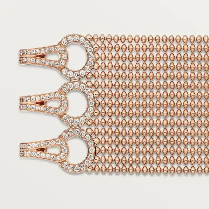 Agrafe Bracelet, Medium Model, Half-Paved Agrafe Bracelet, Medium Model, Half-Paved