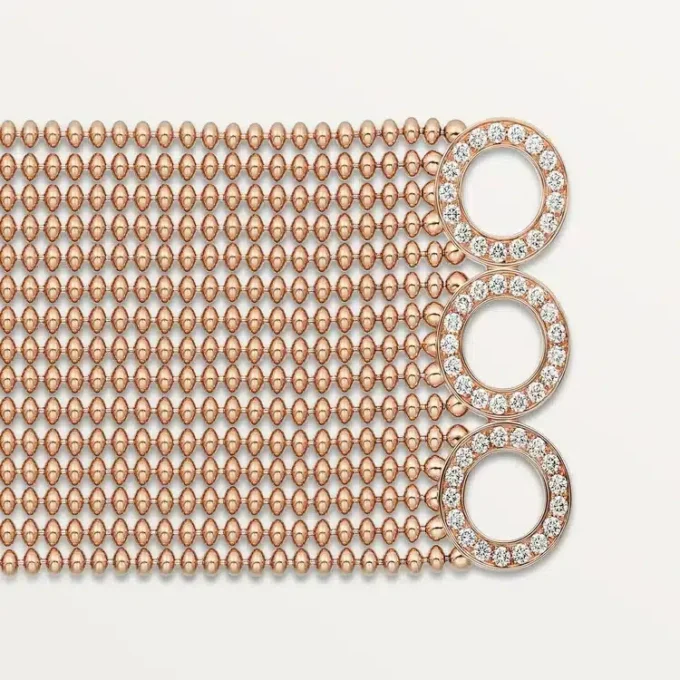 Agrafe Bracelet, Medium Model, Half-Paved Agrafe Bracelet, Medium Model, Half-Paved