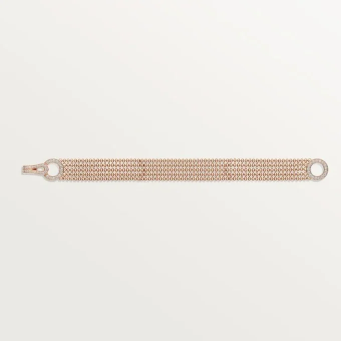 Agrafe Bracelet, Small Model, Half-Paved Agrafe Bracelet, Small Model, Half-Paved