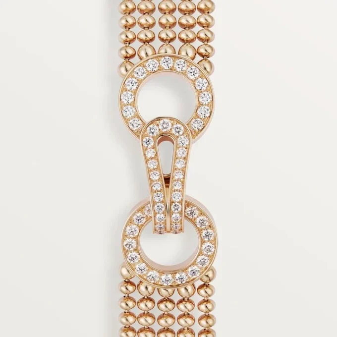 Agrafe Bracelet, Small Model, Half-Paved Agrafe Bracelet, Small Model, Half-Paved