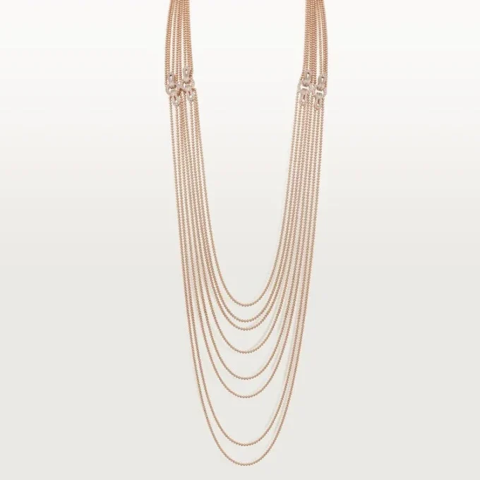 Agrafe Long Necklace, Semi-Paved Agrafe Long Necklace, Semi-Paved