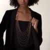 Agrafe Long Necklace, Semi-Paved Agrafe Long Necklace, Semi-Paved