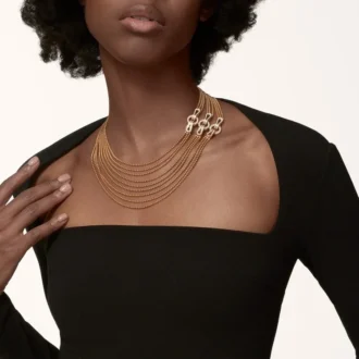 Agrafe Necklace, Medium Model, Half-Paved Agrafe Necklace, Medium Model, Half-Paved