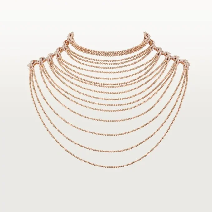 Agrafe Necklace, Semi-Paved Agrafe Necklace, Semi-Paved
