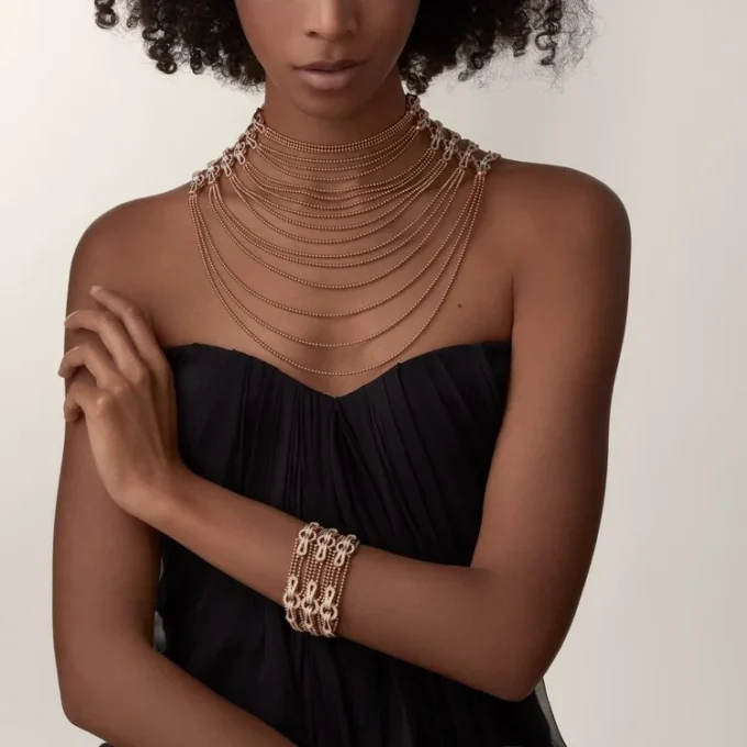 Agrafe Necklace, Semi-Paved Agrafe Necklace, Semi-Paved