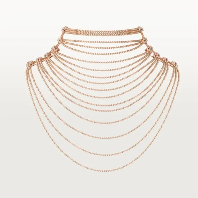 Agrafe Necklace, Semi-Paved Agrafe Necklace, Semi-Paved