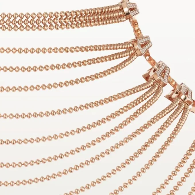 Agrafe Necklace, Semi-Paved Agrafe Necklace, Semi-Paved