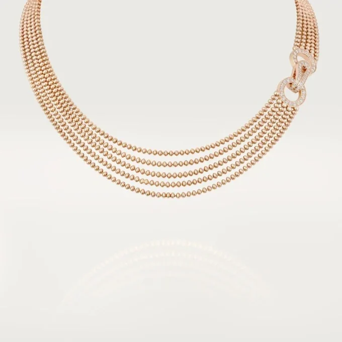 Agrafe Necklace, Small Model, Half-Paved Agrafe Necklace, Small Model, Half-Paved