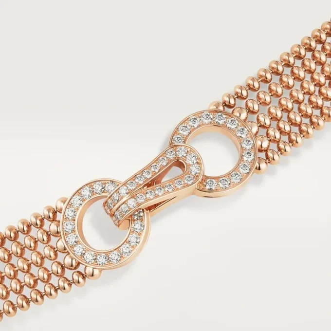 Agrafe Necklace, Small Model, Half-Paved Agrafe Necklace, Small Model, Half-Paved