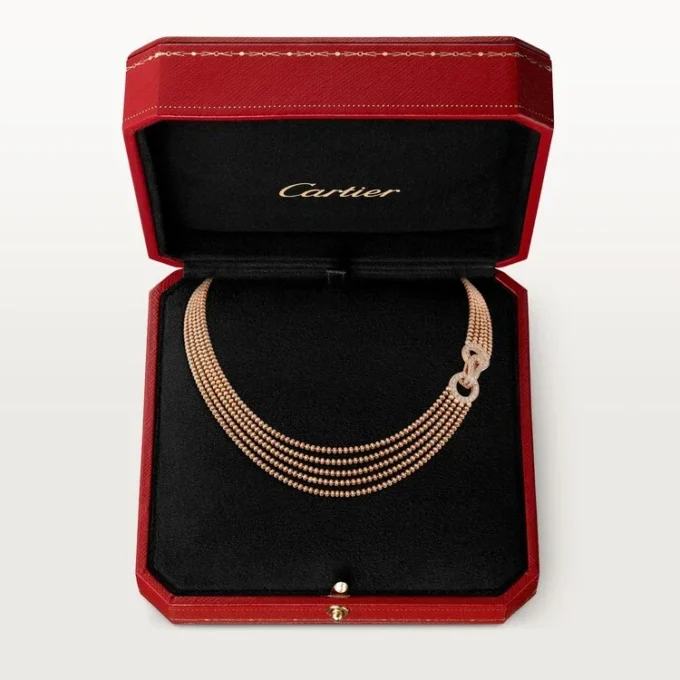 Agrafe Necklace, Small Model, Half-Paved Agrafe Necklace, Small Model, Half-Paved