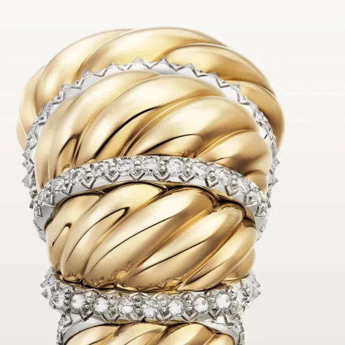 Cartier Libre Tressage Ring, Diamonds