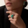 Geometrie & Contrastes Earrings, Chrysoprase, Paved