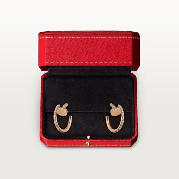 Juste Un Clou Diamond Hoop Earrings, Rose Gold | Cartier Us