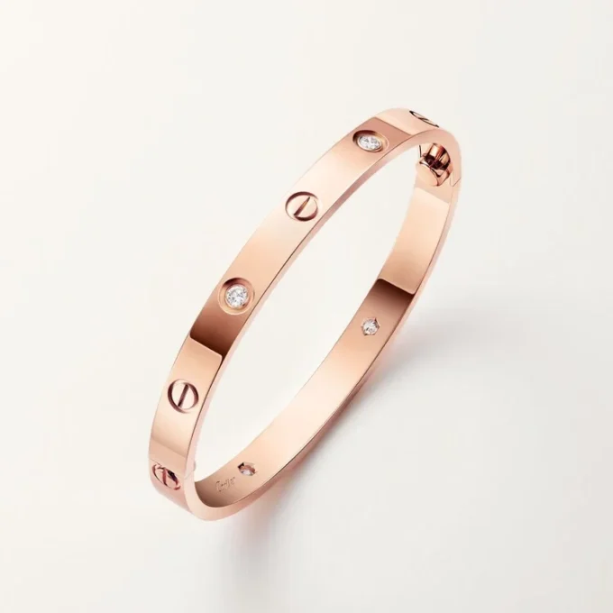 Love Bracelet, Classic Model, 4 Diamonds Love Bracelet, Classic Model, 4 Diamonds