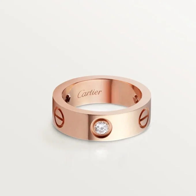 Love Ring, 3 Diamonds – Rose Gold, Diamonds – Cartier Love Ring, 3 Diamonds – Rose Gold, Diamonds – Cartier