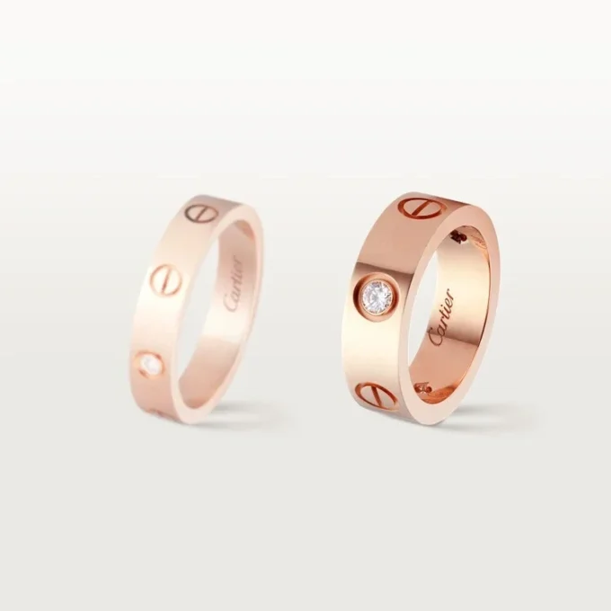 Love Ring, 3 Diamonds – Rose Gold, Diamonds – Cartier Love Ring, 3 Diamonds – Rose Gold, Diamonds – Cartier