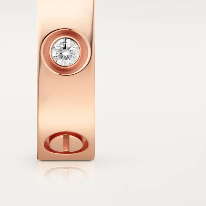 Love Ring, 3 Diamonds – Rose Gold, Diamonds – Cartier Love Ring, 3 Diamonds – Rose Gold, Diamonds – Cartier