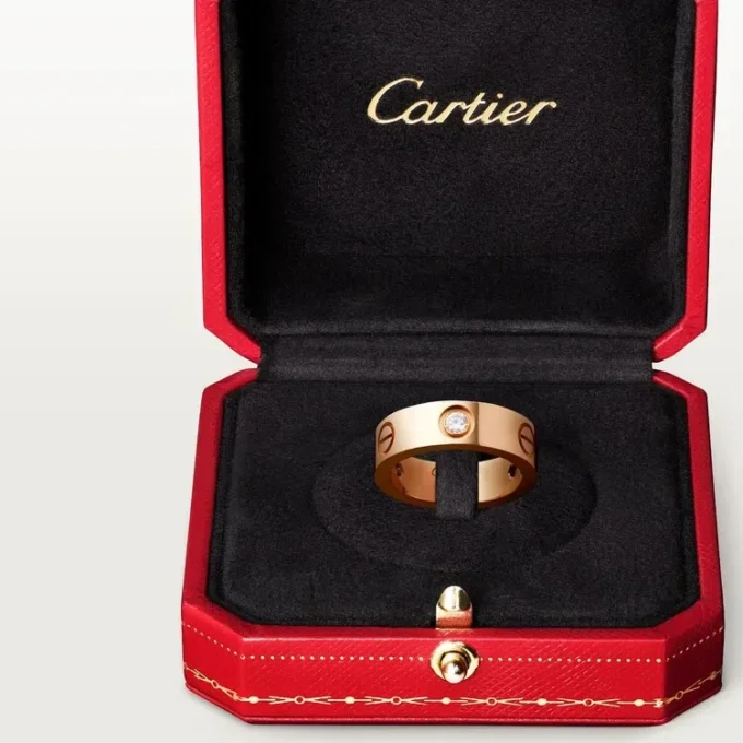 Love Ring, 3 Diamonds – Rose Gold, Diamonds – Cartier Love Ring, 3 Diamonds – Rose Gold, Diamonds – Cartier