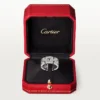 Maillon Panthere Ring, 3 Half Diamond-Paved Rows – White Gold, Diamonds – Cartier