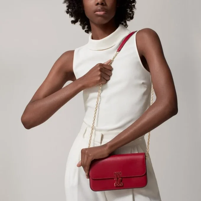 Mini Chain Bag, Double C De Cartier – Cherry Red Calfskin, Gold and Cherry Red Enamel Finish – Cartier Mini Chain Bag, Double C De Cartier – Cherry Red Calfskin, Gold and Cherry Red Enamel Finish – Cartier