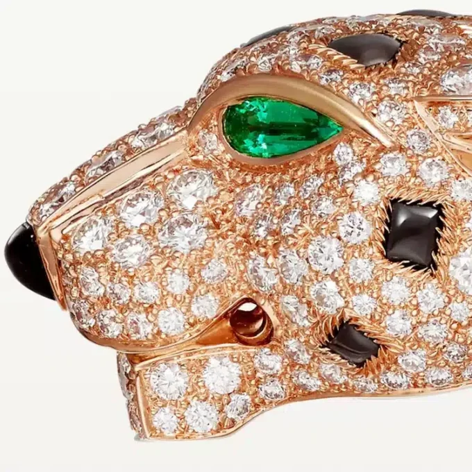 Panthere De Cartier Bracelet, Obsidian, Paved
