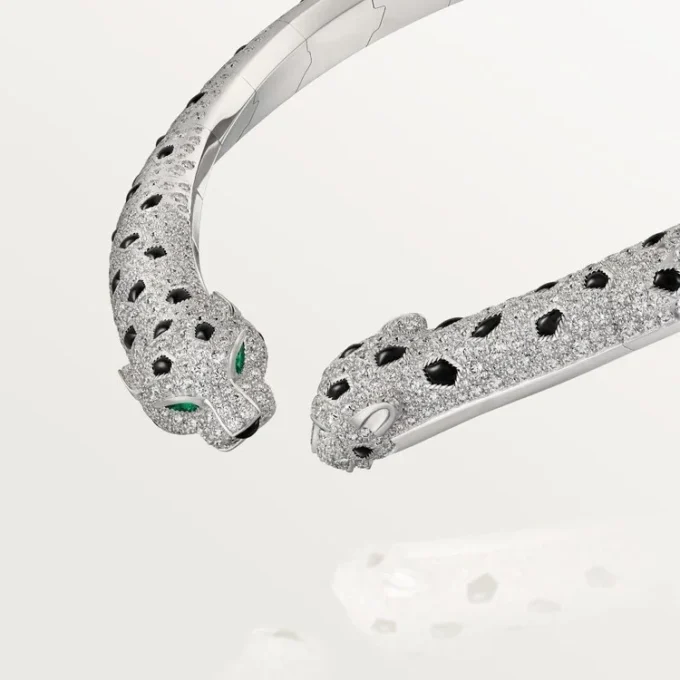 Panthere De Cartier Torque Necklace, Articulated, Paved