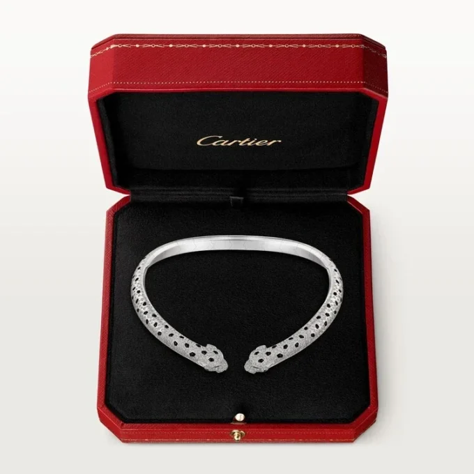 Panthere De Cartier Torque Necklace, Articulated, Paved