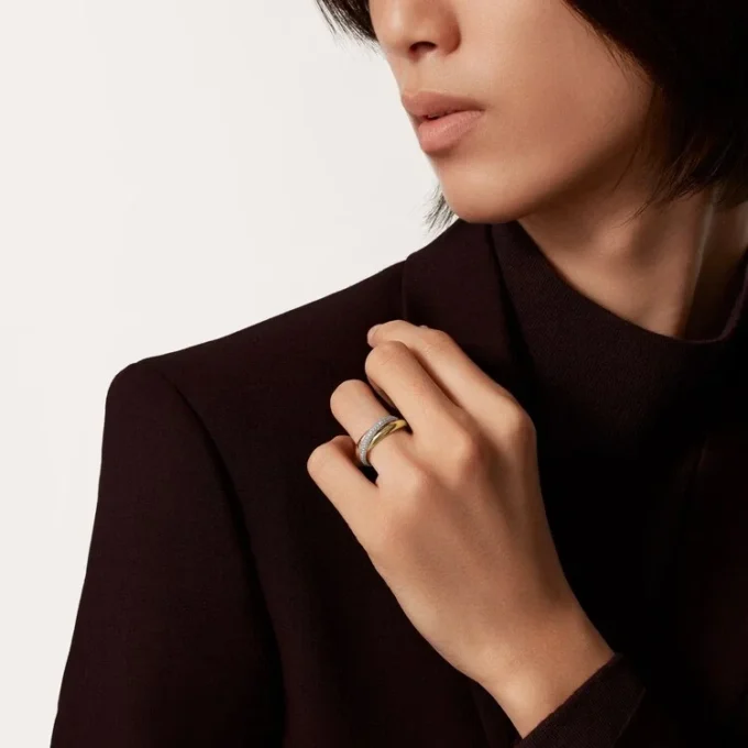 Trinity Ring, Classic Model, Half-Paved Trinity Ring, Classic Model, Half-Paved