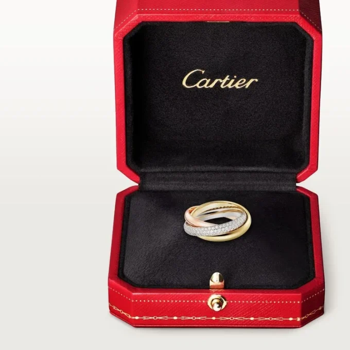 Trinity Ring, Classic Model, Half-Paved Trinity Ring, Classic Model, Half-Paved