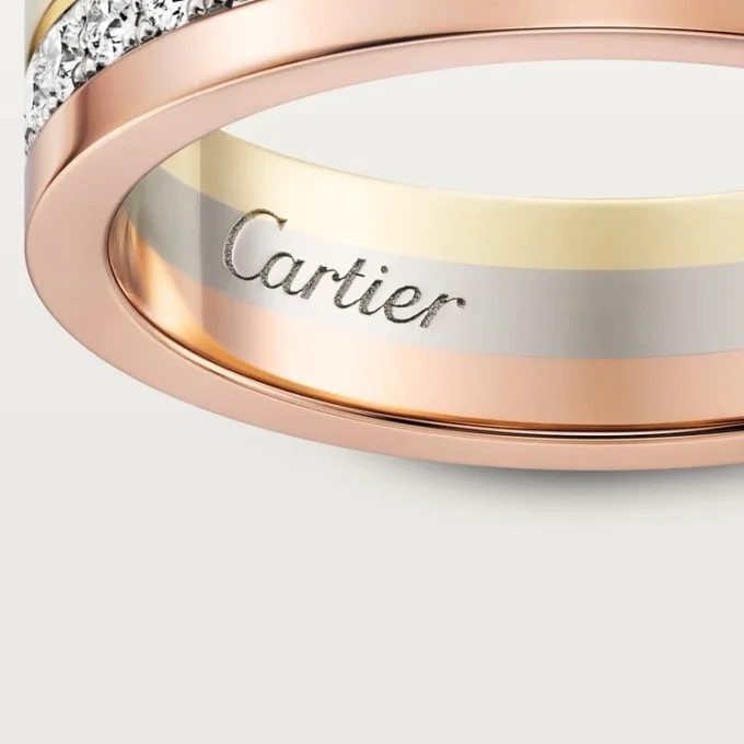 Vendome Louis Cartier Wedding Band, 4.8 Mm Width, Paved